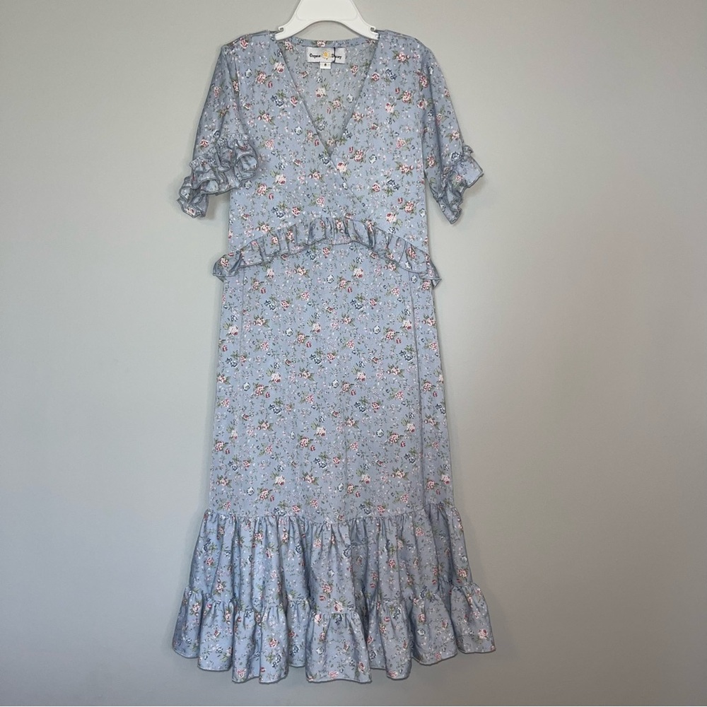 Oopsie Daisy Floral Kids Casual Dress - Blue- girls 8 - Picture 1 of 6